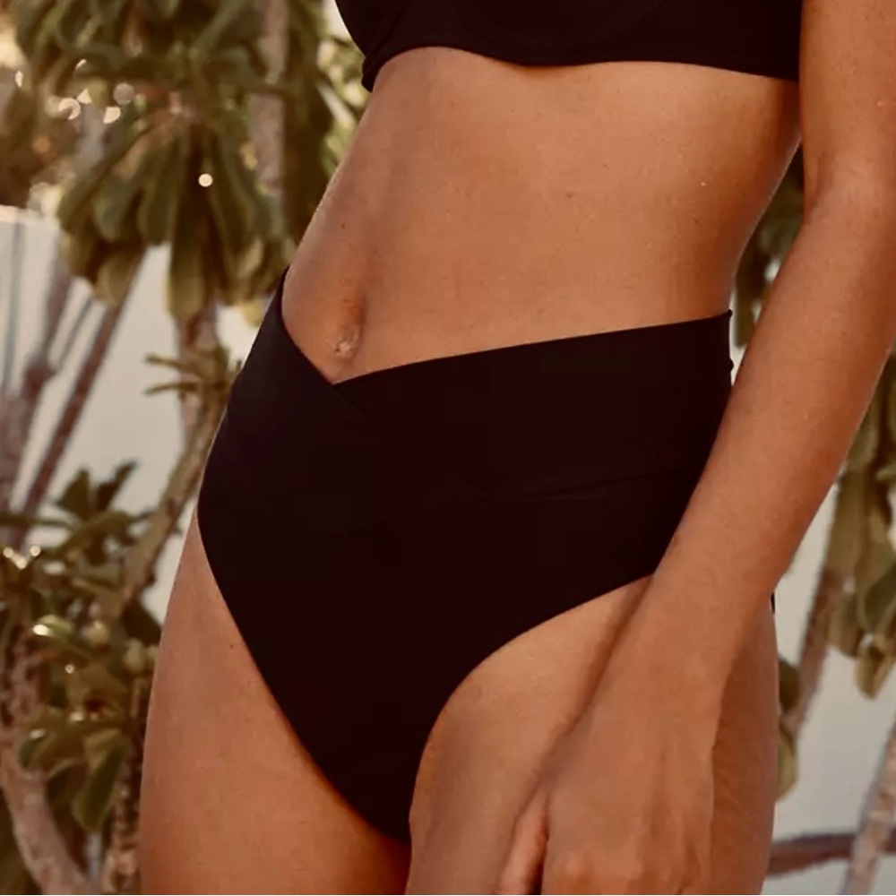 Aerie Crossover High Cut Ribbed Cheeky Bikini Bottom - NWT, size XL